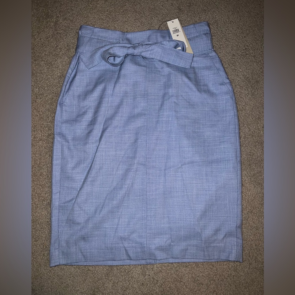 Light Blue Striped Banana Republic Suit Skirt